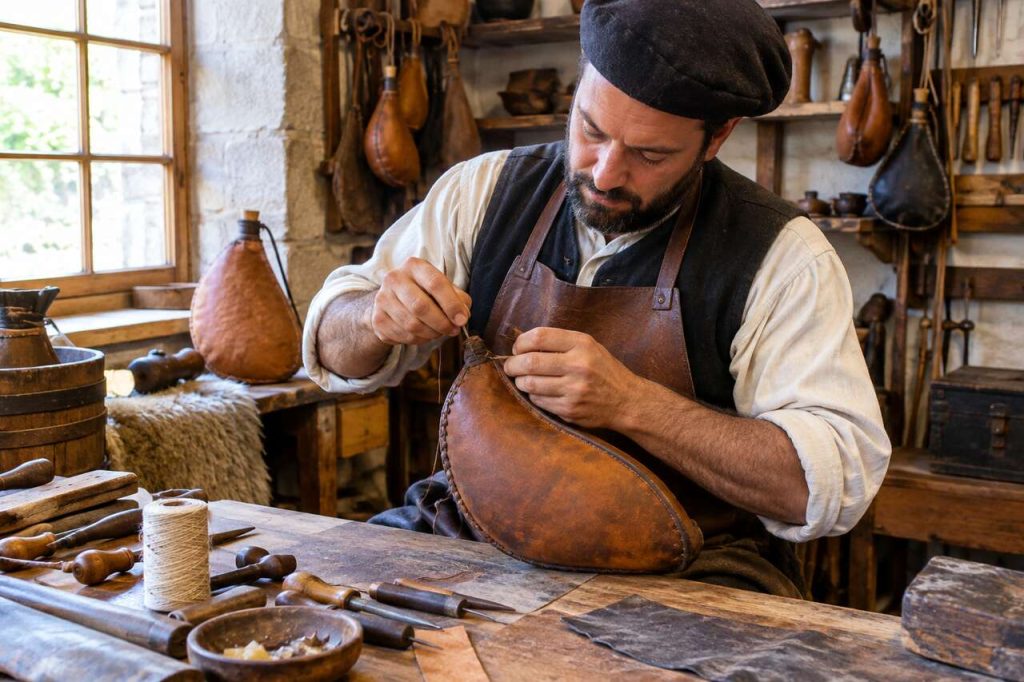 Atelier artisanal : créer une outre en cuir au musée des 4 Frères