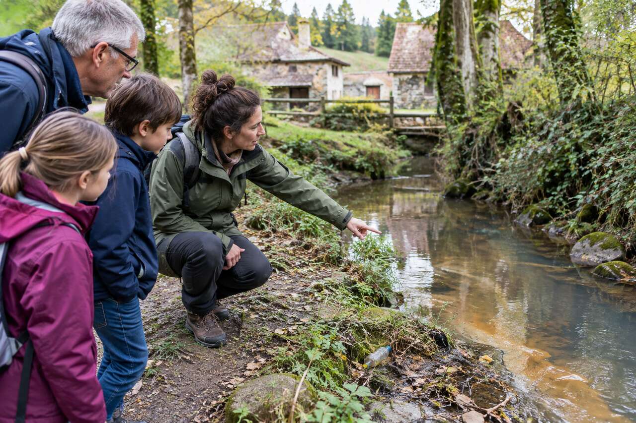 Découverte des traces de pollution lors d’une balade à l’Écomusée